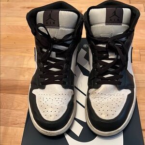 Nike Air Jordan 1 Mid Men's Size 12 Sneakers. Soles are very worn at the heel.